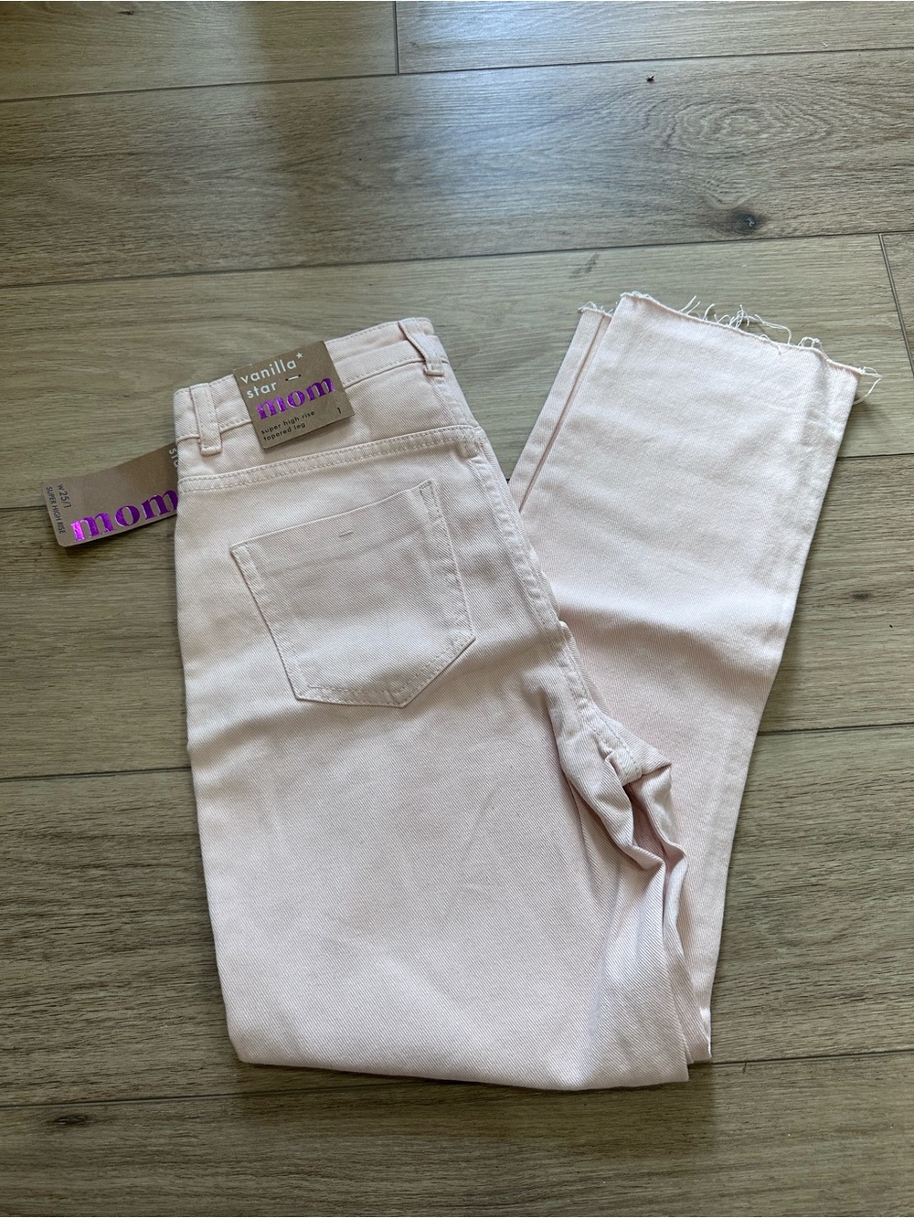 Vanilla Star Pink Mom High-Rise Tapered Jeans